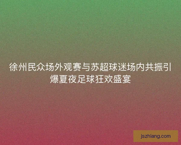 徐州民众场外观赛与苏超球迷场内共振引爆夏夜足球狂欢盛宴